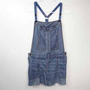 Vintage Y2K AG Adriano Goldschmied Denim Jean Skirt Overalls Skirtall size 32R